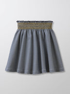 Jupe Maille Smock - Bleu Fonce Raye - Fille