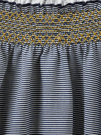 Jupe Maille Smock - Bleu Fonce Raye - Fille