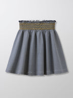 Jupe Maille Smock - Bleu Fonce Raye - Fille