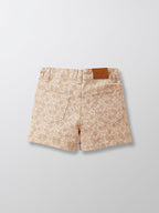 Short Poches Plaquées - Rose Clair Uni Avec Decor - Fille