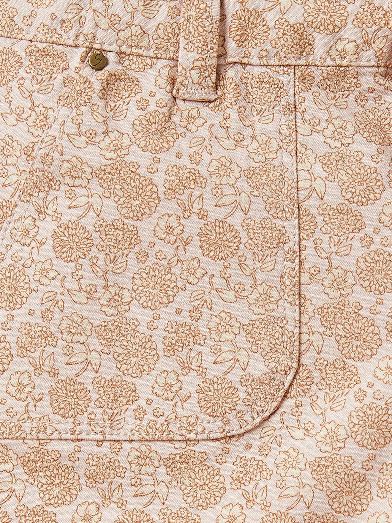 Short Poches Plaquées - Rose Clair Uni Avec Decor - Fille