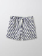 Cyrillus - Short Coton/Lin - Bleu Moyen Raye - Fille