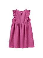 Cyrillus - Robe Plastron Smocké - Violet Moyen Uni - Fille