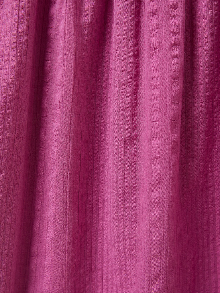 Cyrillus - Robe Plastron Smocké - Violet Moyen Uni - Fille