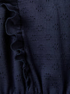 Robe Maille Volanté - Bleu Fonce Uni - Fille