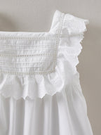 Robe Broderie - Blanc Clair Uni - Fille
