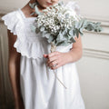 Robe Broderie - Blanc Clair Uni - Fille
