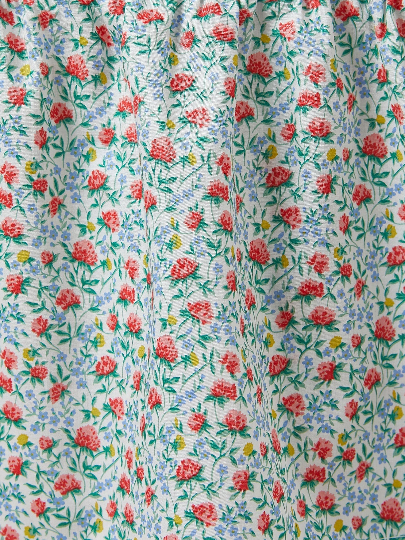 Blouse Plastron Smocké - Bleu Clair Imprime - Fille