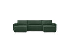 Nihad - Canapé Panoramique Convertible Coffre - Tissu Velours Côtelé