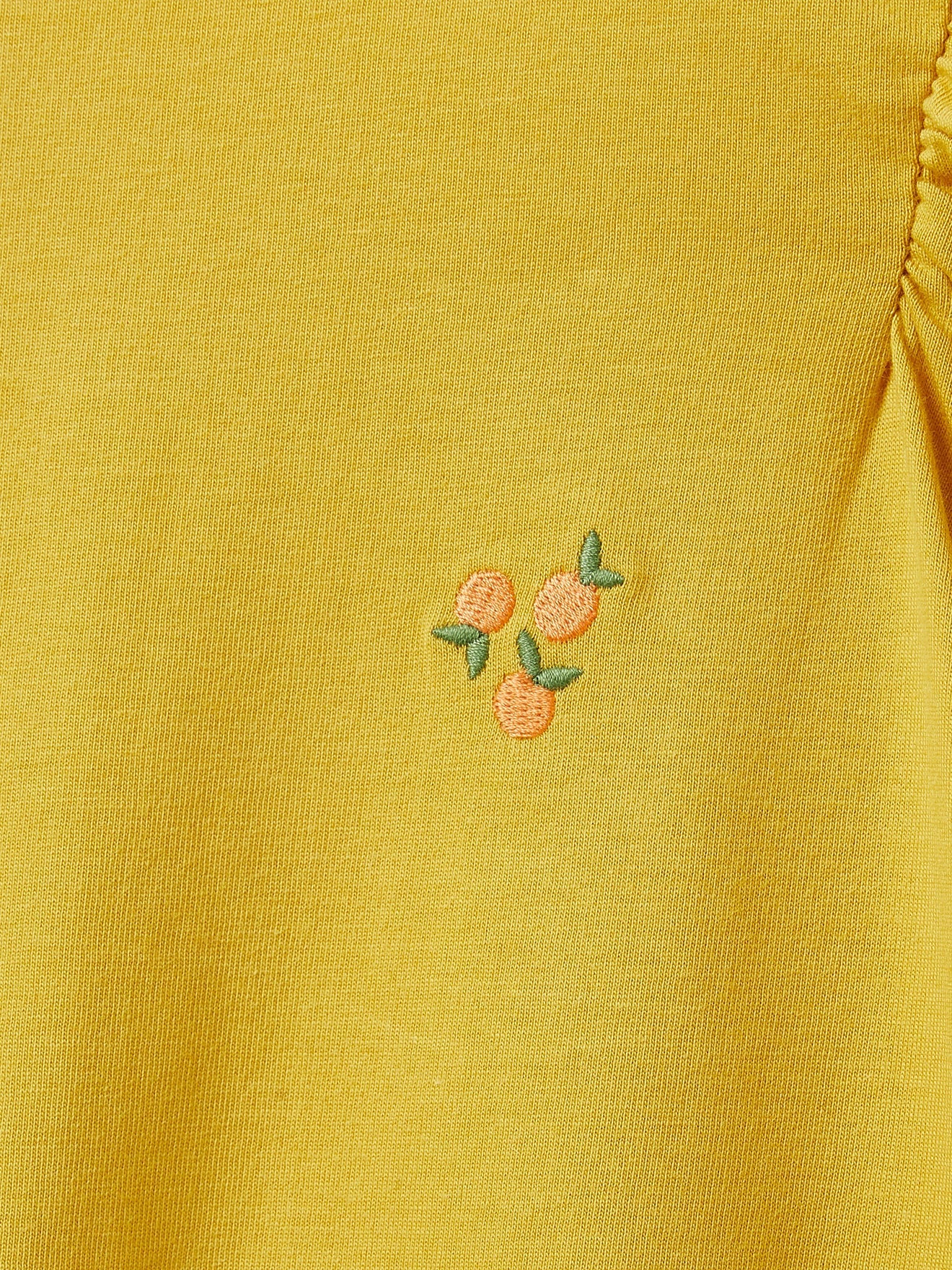 T-shirt Man Volant - Vert Moyen Uni Avec Decor - Fille