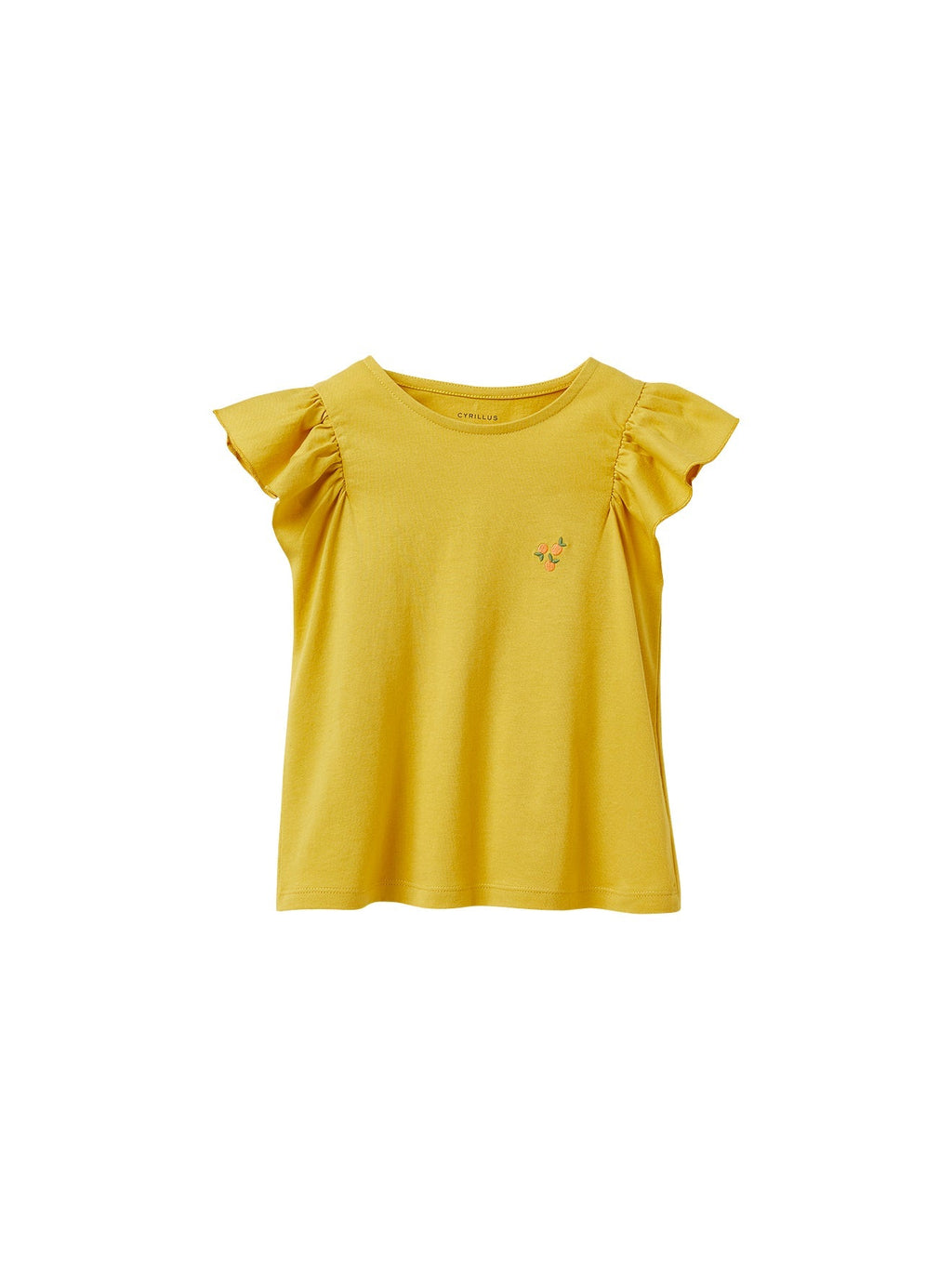 T-shirt Man Volant - Vert Moyen Uni Avec Decor - Fille