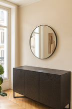 Cm - Miroir Rond Loft Contour - Etain - Noir
