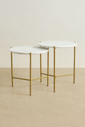 Shiap - Set De 2 Tables Gigogne - Effet Marbre/Métal