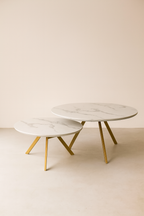Hoxton - Set De 2 Tables Basses - Effet Marbre/Métal
