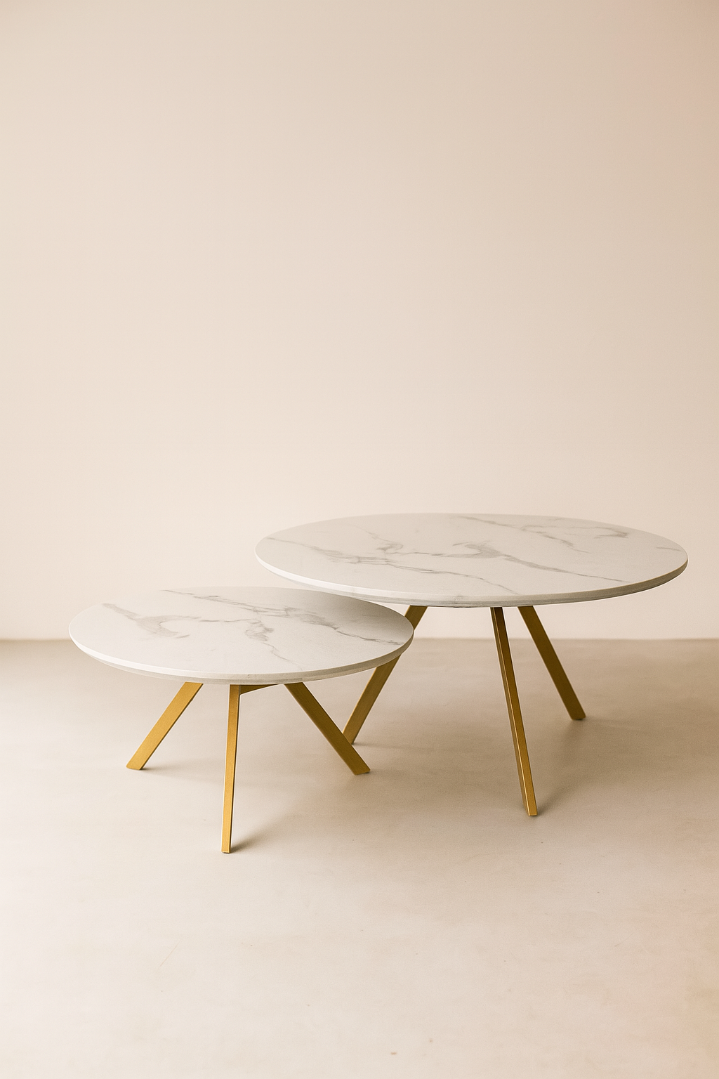 Hoxton - Set De 2 Tables Basses - Effet Marbre/Métal