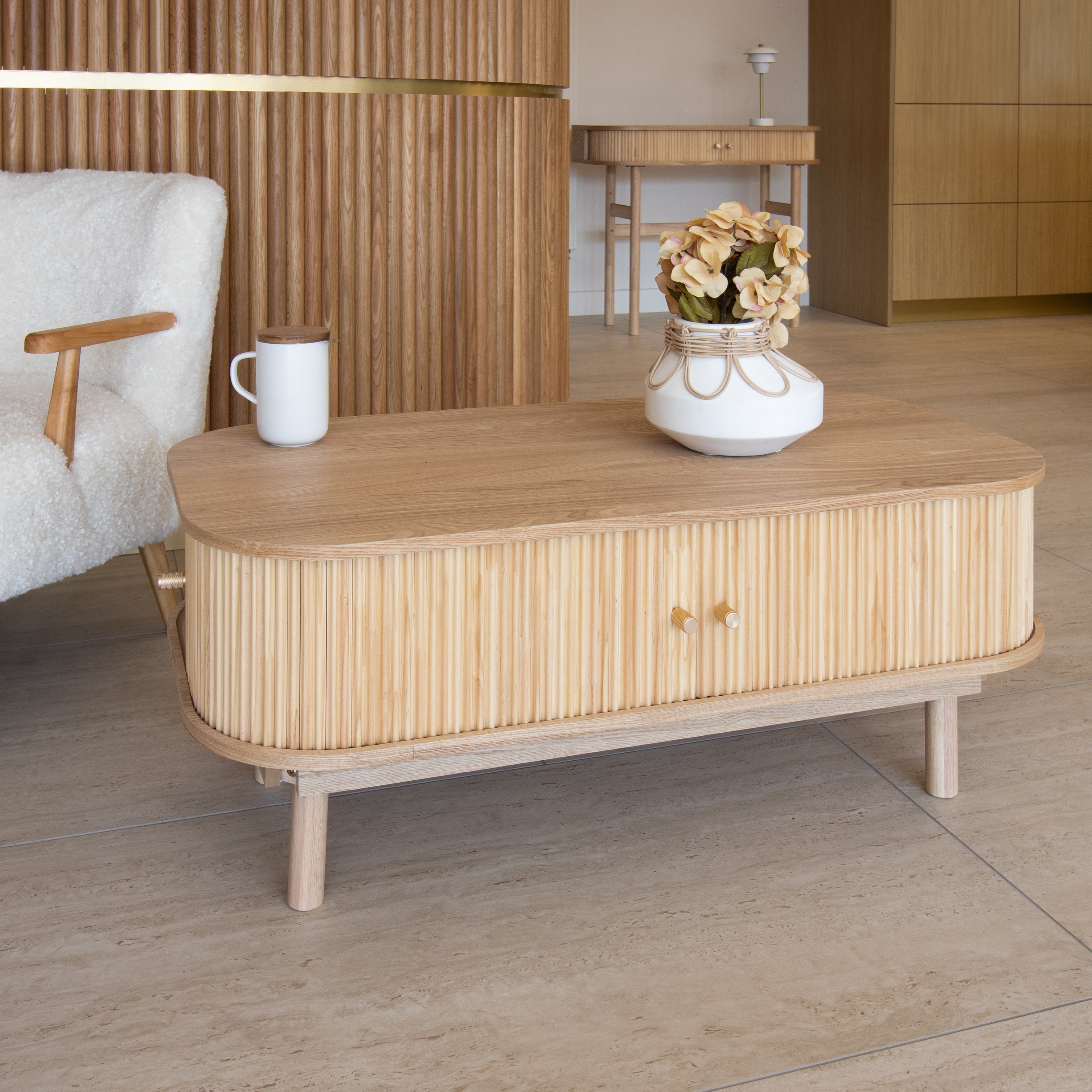 Hector - Table Basse - Bois De Pin - Naturel