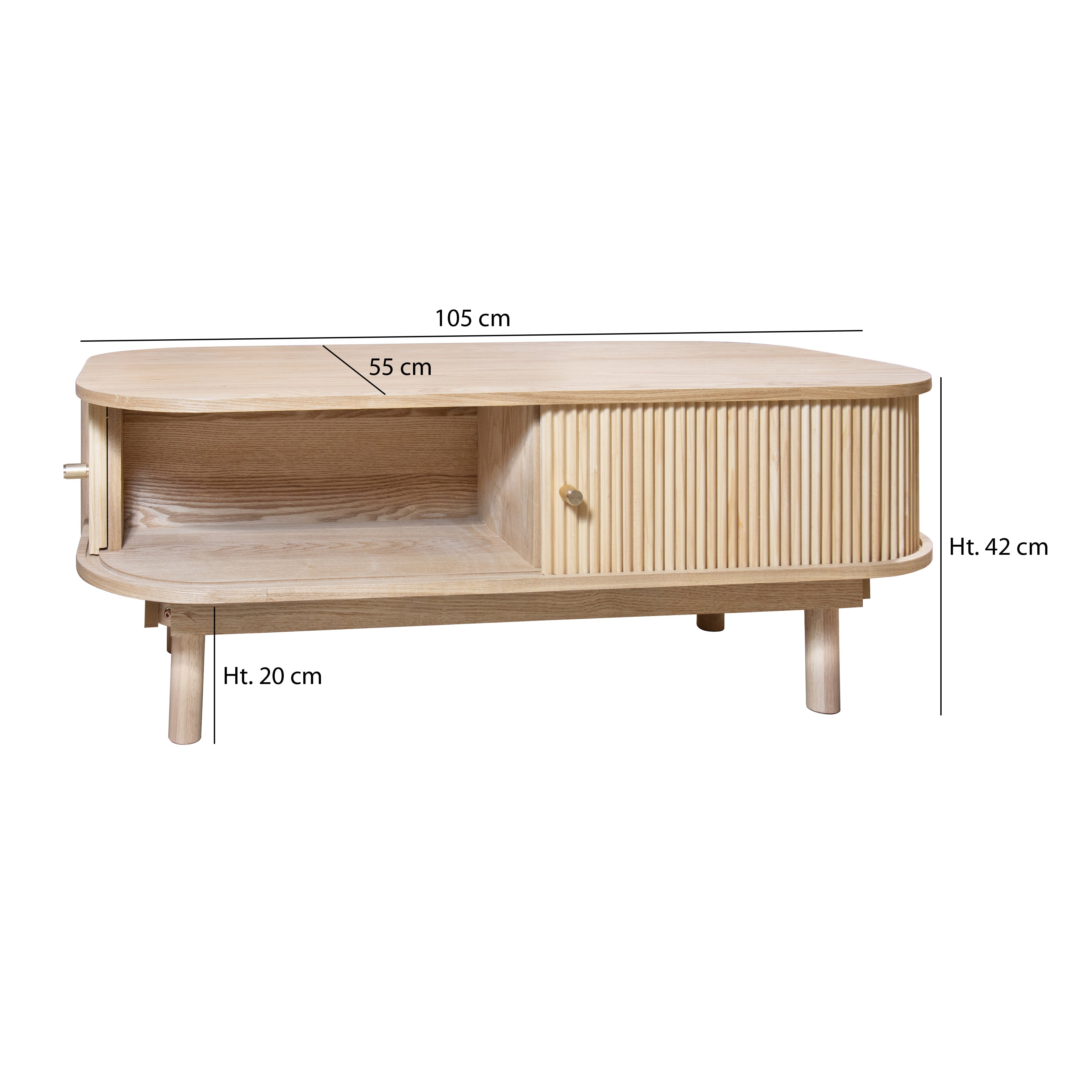 Hector - Table Basse - Bois De Pin - Naturel