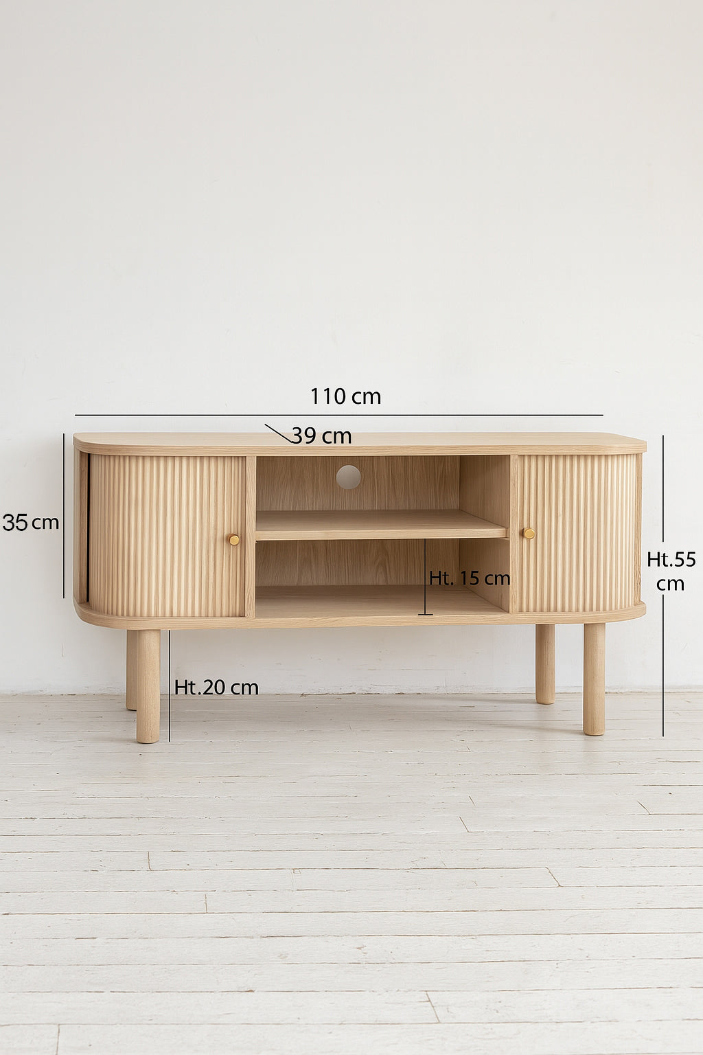 Hector - Meuble Tv - Bois De Pin - Naturel