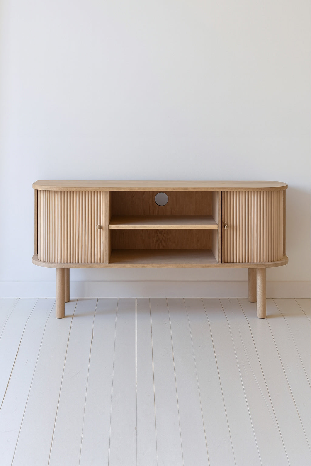 Hector - Meuble Tv - Bois De Pin - Naturel