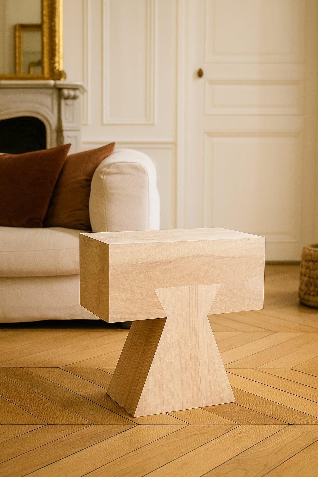 Line - Meuble D'Appoint - Bois De Paulownia - Naturel
