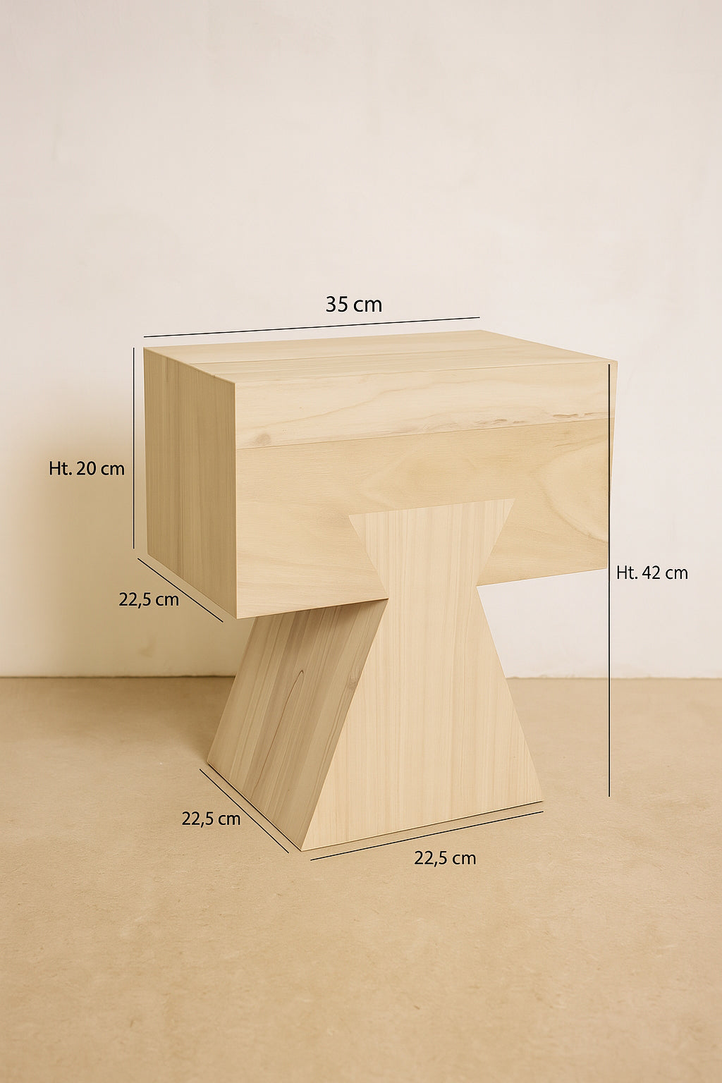 Line - Meuble D'Appoint - Bois De Paulownia - Naturel