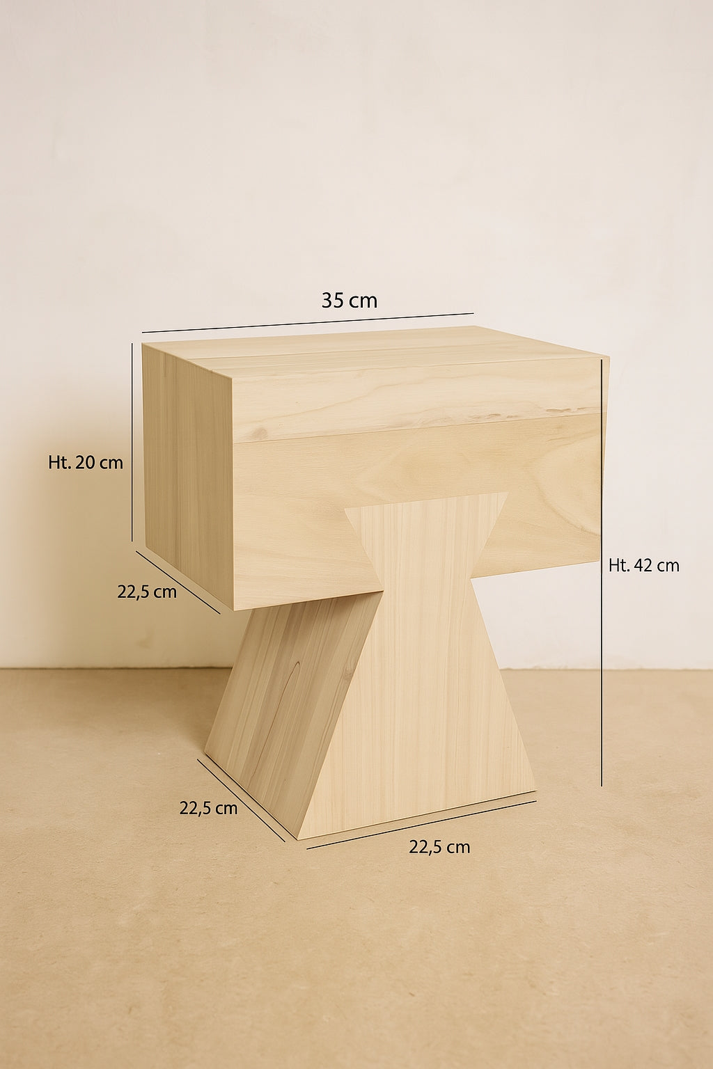 Line - Meuble D'Appoint - Bois De Paulownia - Naturel