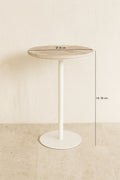 Travi - Meuble D'Appoint - Effet Travertin - Beige/Blanc