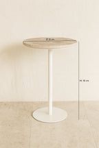 Travi - Meuble D'Appoint - Effet Travertin - Beige/Blanc