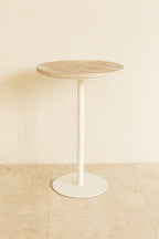 Travi - Meuble D'Appoint - Effet Travertin - Beige/Blanc