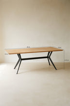 Table Kayapo En Bois D'Acacia Avec Pieds En Métal - Noir