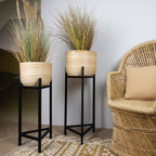 Lima - Cache Pot Medium - Rotin/Metal - Noir
