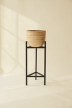 Lima - Cache Pot Medium - Rotin/Metal - Noir