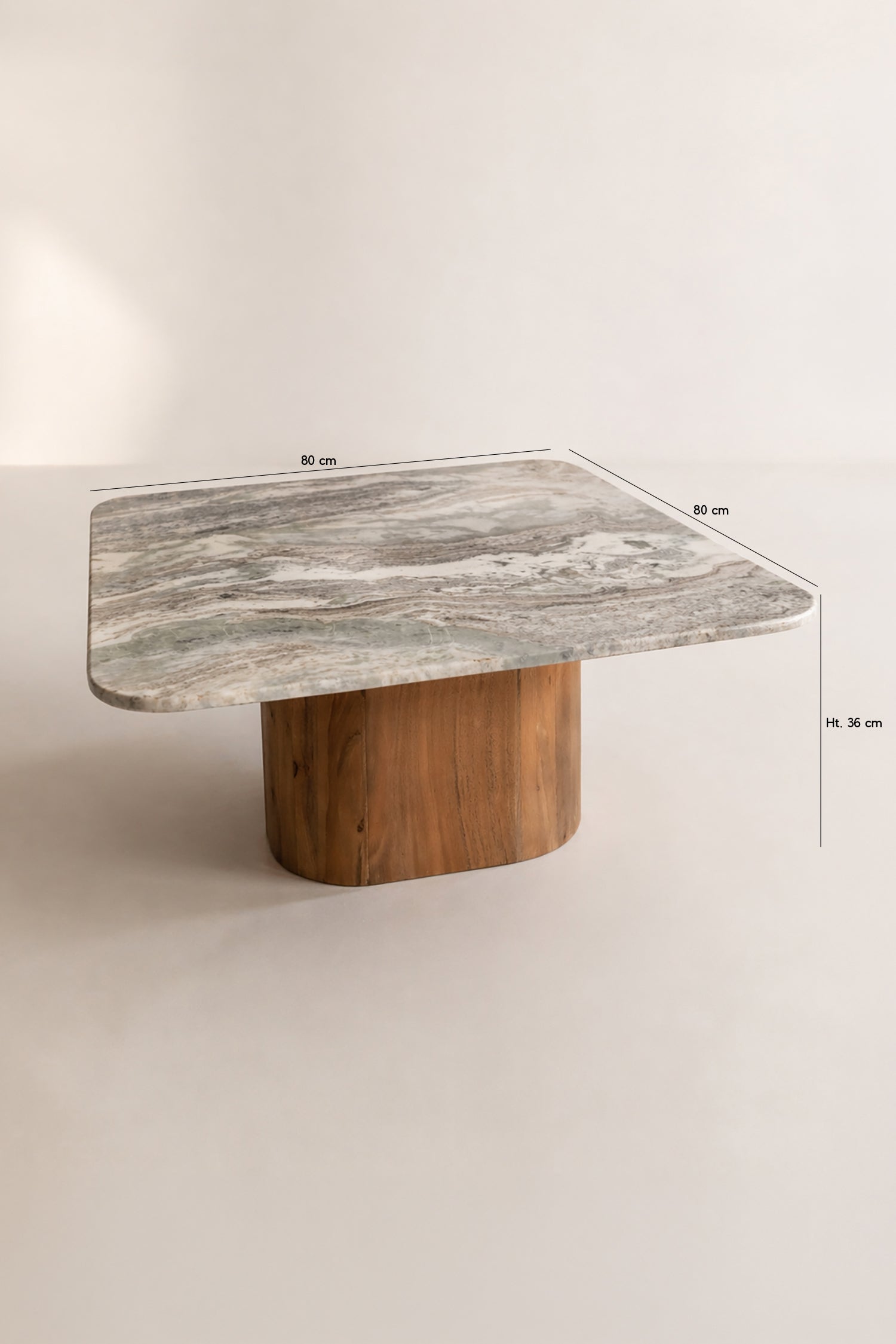 Bergen - Table Basse - Bois D'Acacia/Marbre - Gris