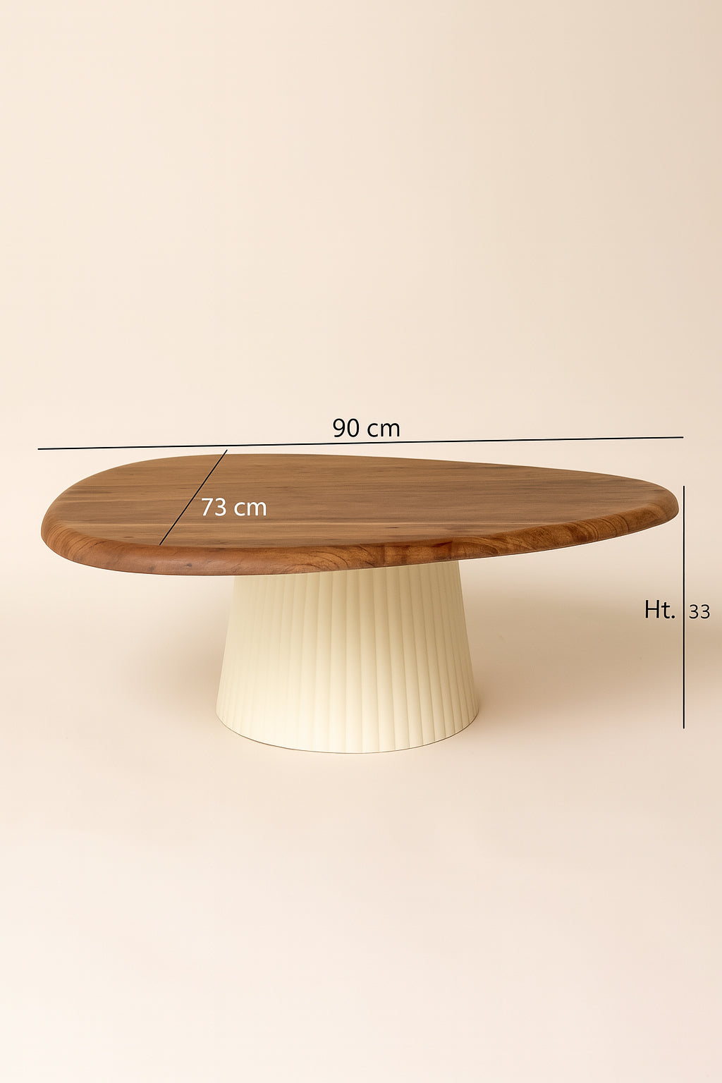 Malmo - Table Basse - Métal/Acacia/Bois - Ecru