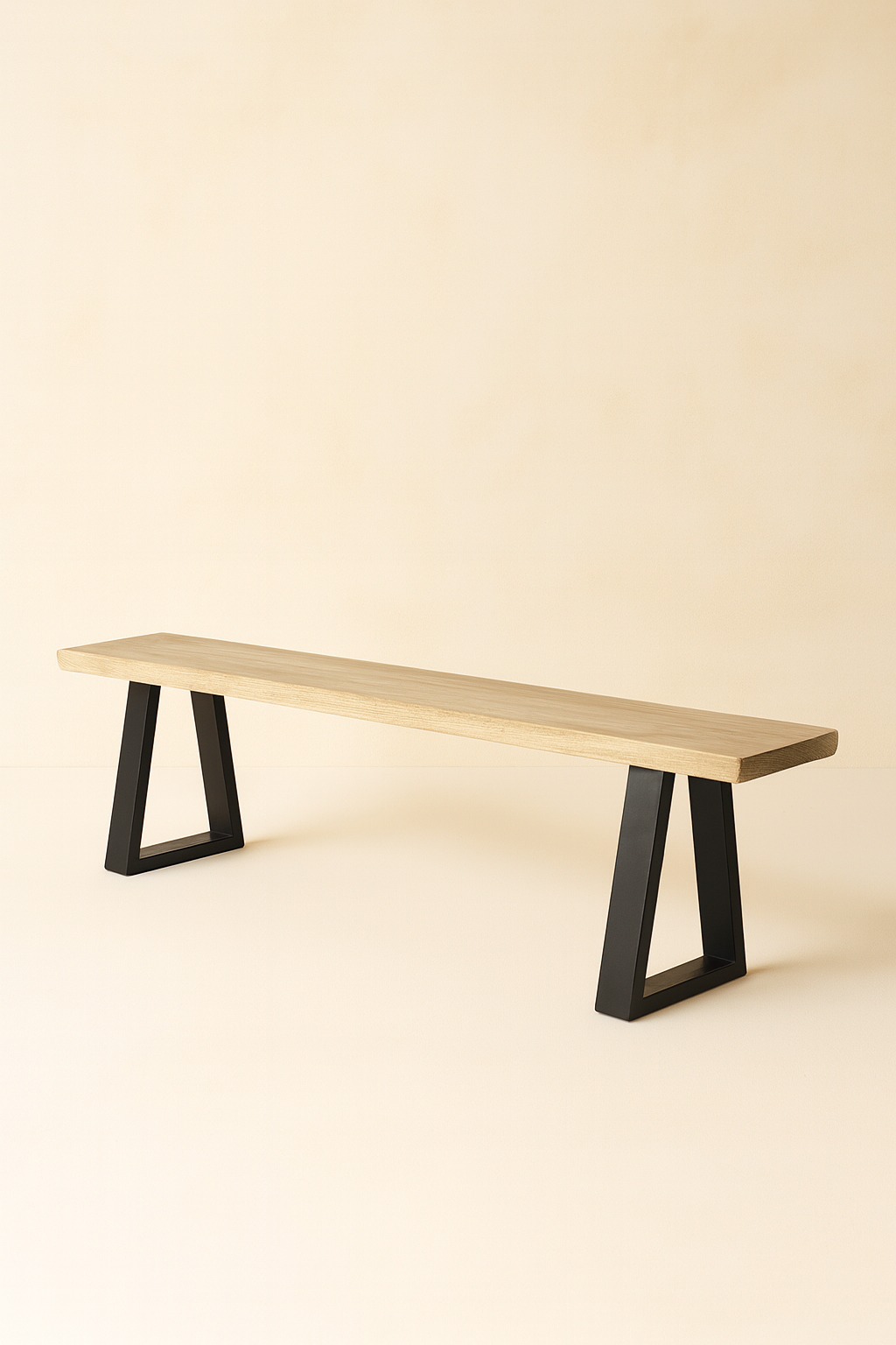 Hera - Lot2 Banc - Métal/Acacia/Bois - Noir/Naturel