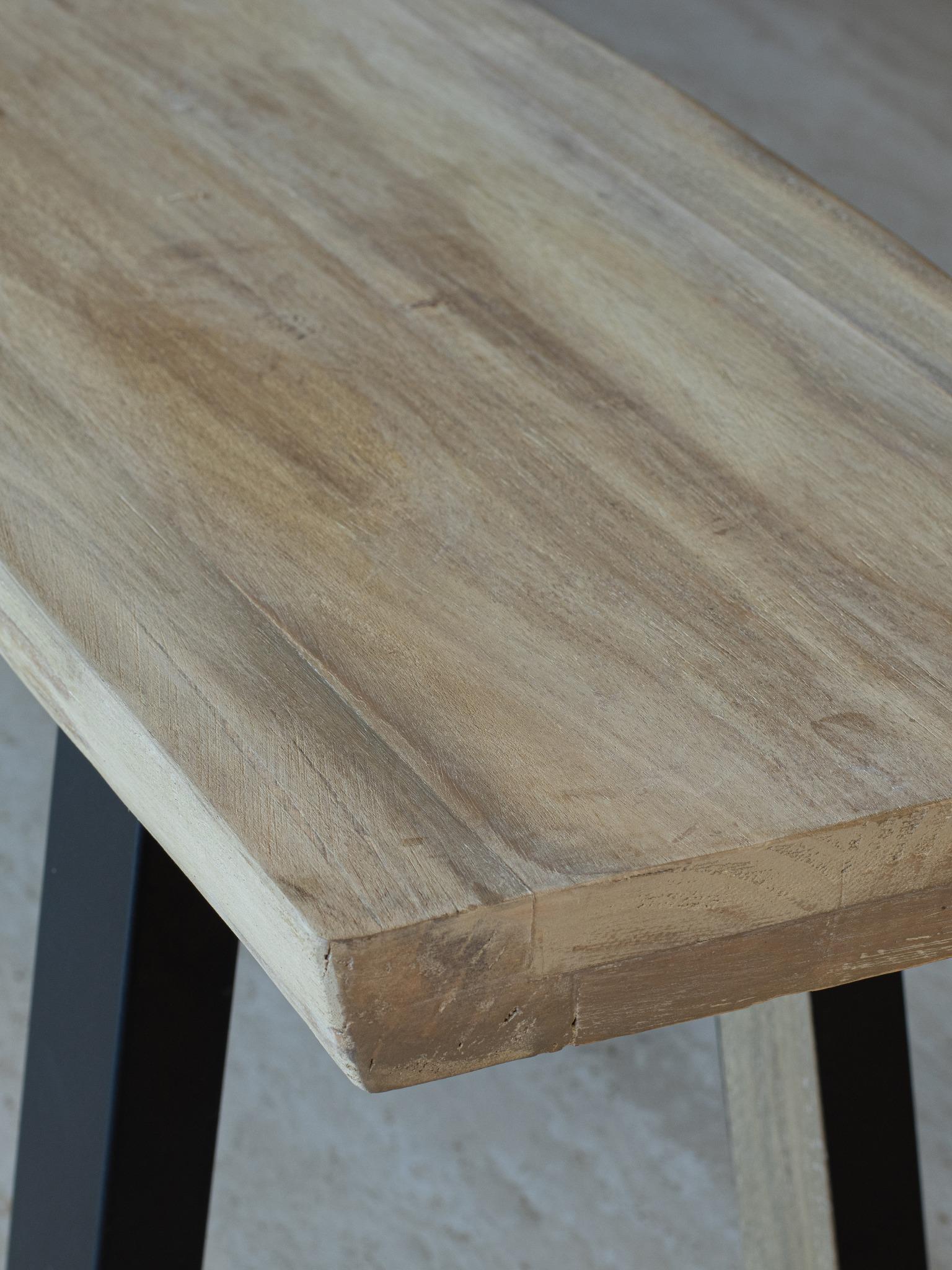 Hera - Lot2 Banc - Bois De Pin/Métal/Acacia - Noir