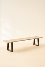 Hera - Lot2 Banc - Bois De Pin/Métal/Acacia - Noir
