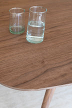 Riva - Ensemble Table Rectangle - Effet Noyer/Velours/Metal - Ecru/Noyer