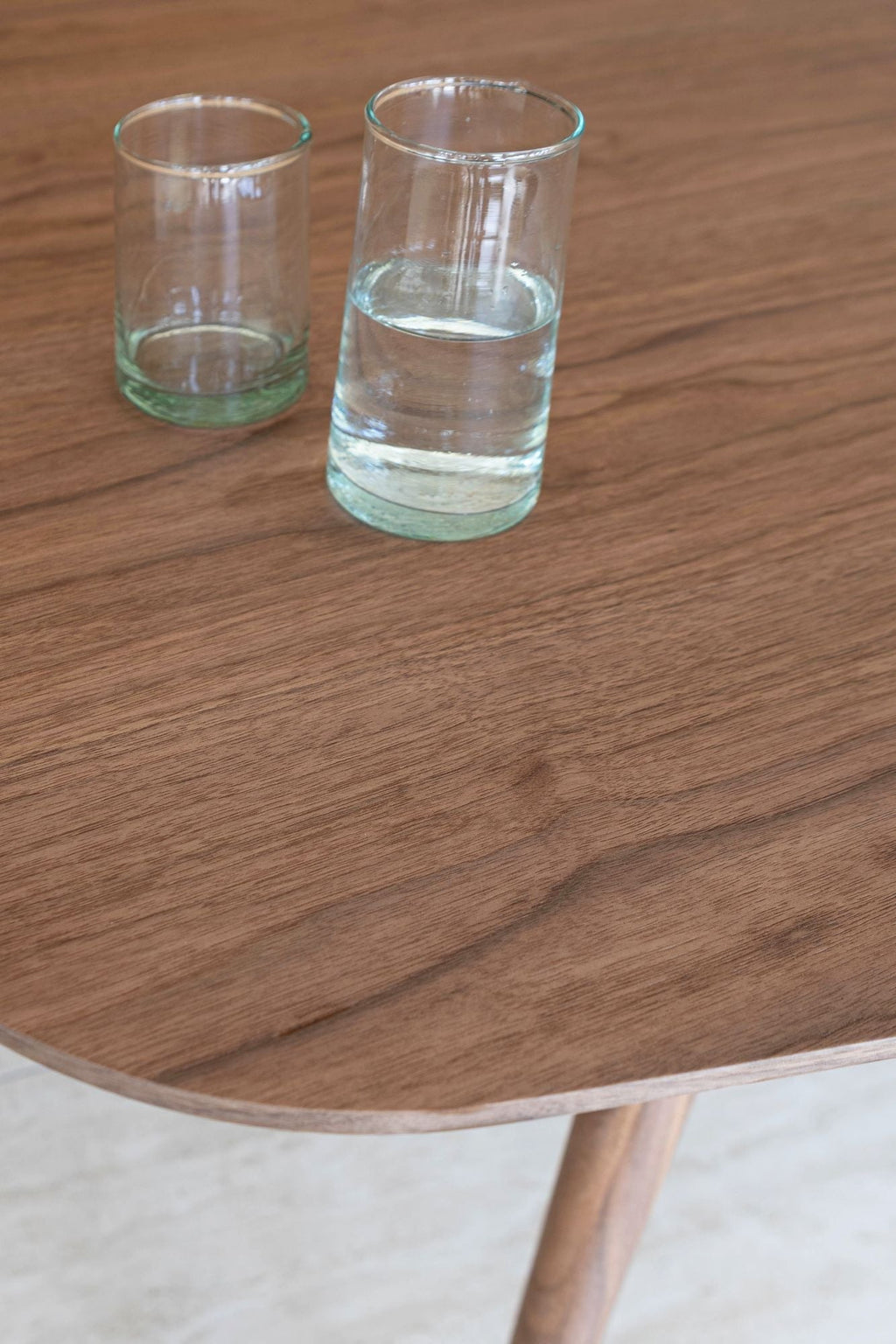 Riva - Ensemble Table Rectangle - Effet Noyer/Velours/Metal - Ecru/Noyer