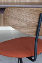Metal - Ensemble Table Rectangle +6 Chaises - Velours Cotelé/Metal/Bois - Terrac