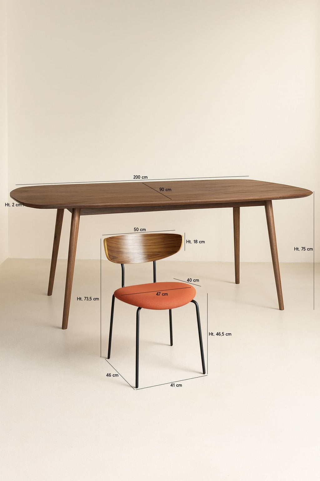 Metal - Ensemble Table Rectangle +6 Chaises - Velours Cotelé/Metal/Bois - Terrac