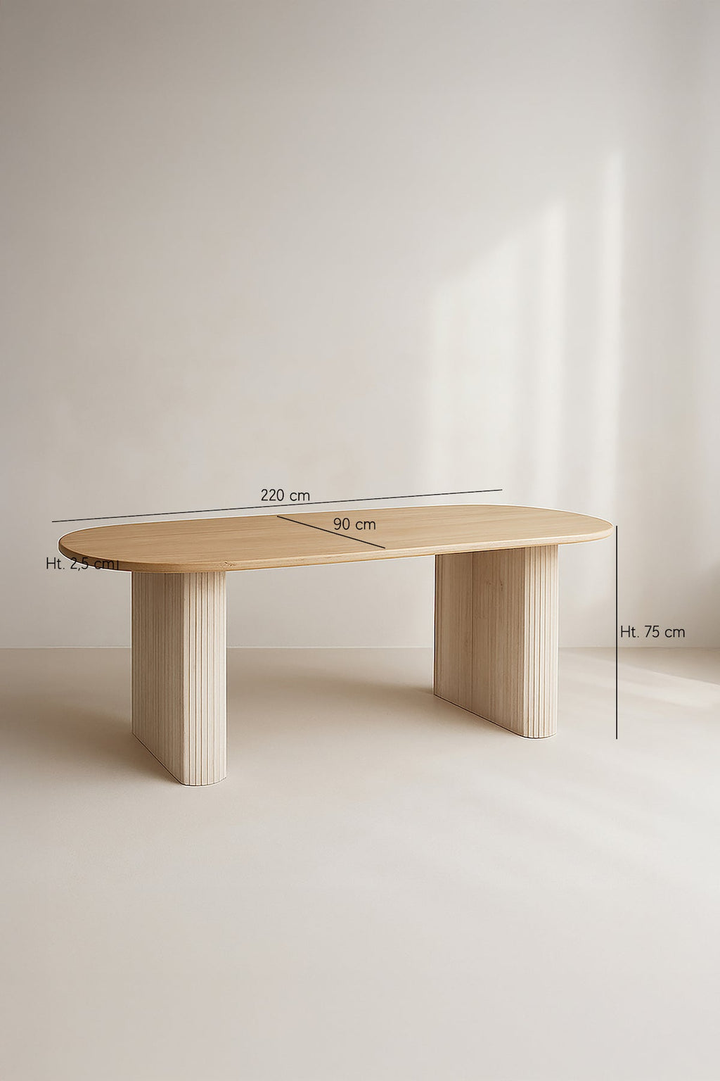 Quito - Table Ovale - Effet Bois - Naturel