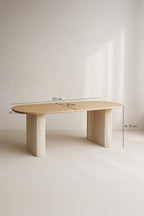 Quito - Table Ovale - Effet Bois - Naturel