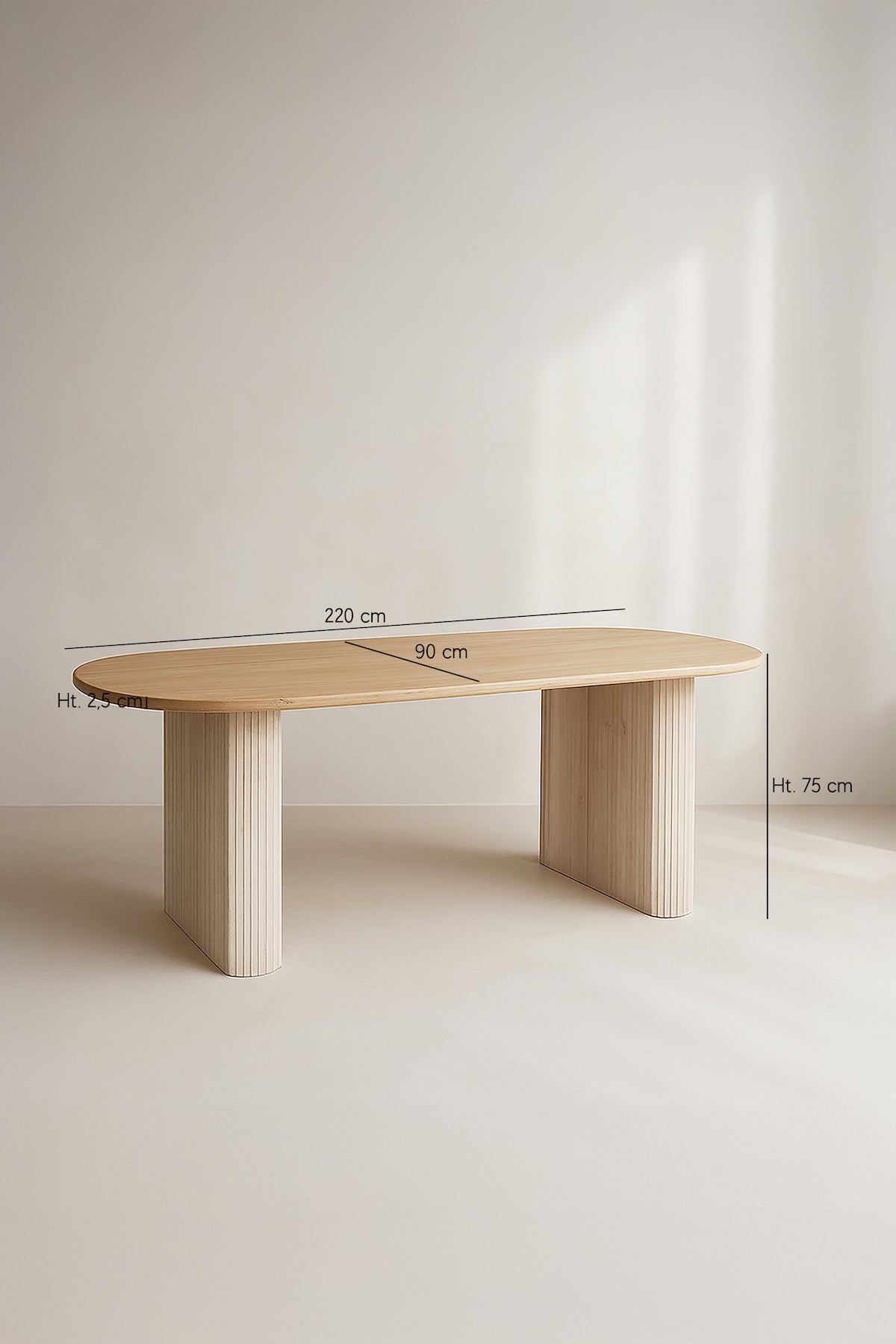 Quito - Table Ovale - Effet Bois - Naturel
