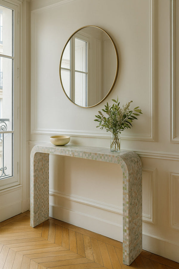 Zina - Console - Coquille De Capiz - Vert