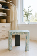 Solna - Meuble D Appoint - Coquilles De Capiz - Bleu