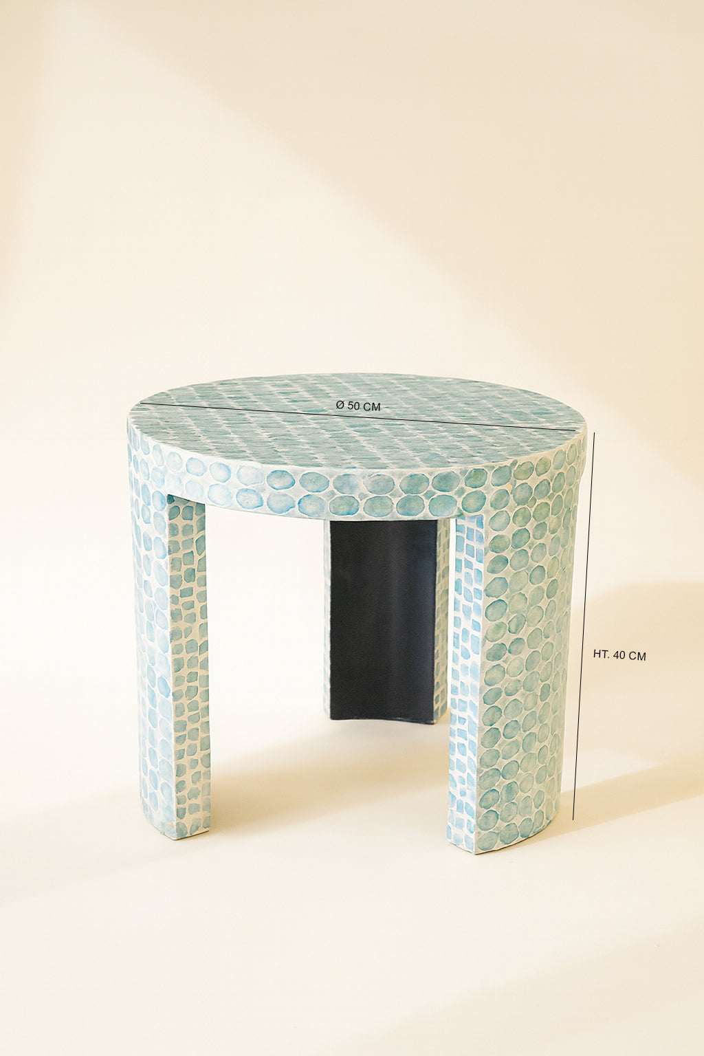 Solna - Meuble D Appoint - Coquilles De Capiz - Bleu