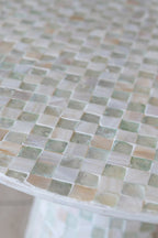 Zina - Table Basse Ronde - Coquille De Capiz - Vert