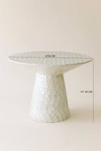 Zina - Table Basse Ronde - Coquille De Capiz - Vert