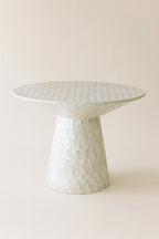 Zina - Table Basse Ronde - Coquille De Capiz - Vert